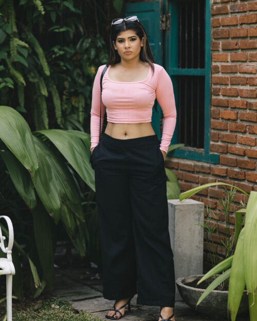 Long sleave crop top