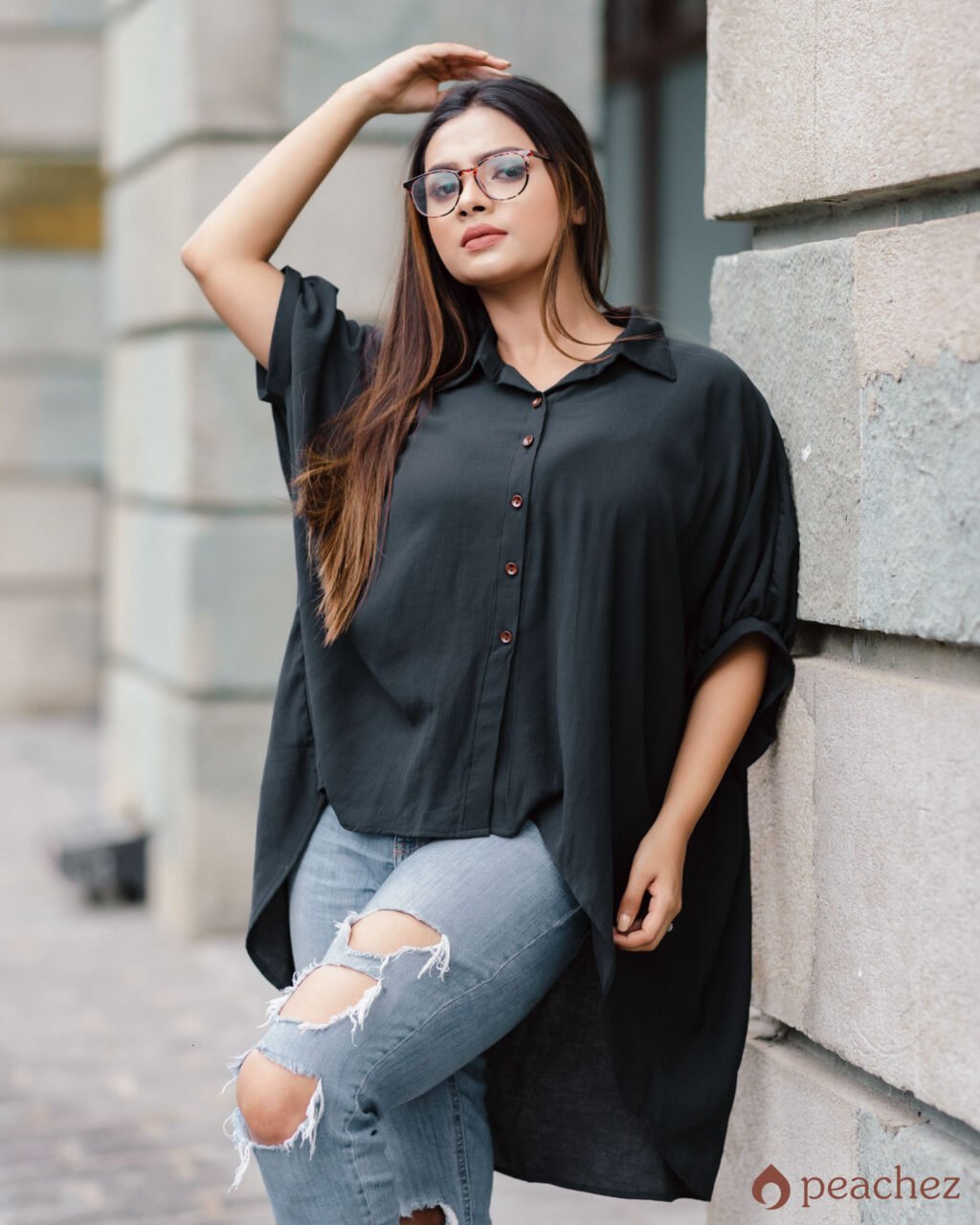 Batwing sleeve cashual loose blouse