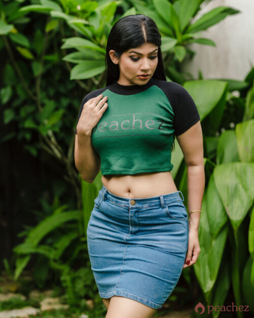Peachez color block crop top