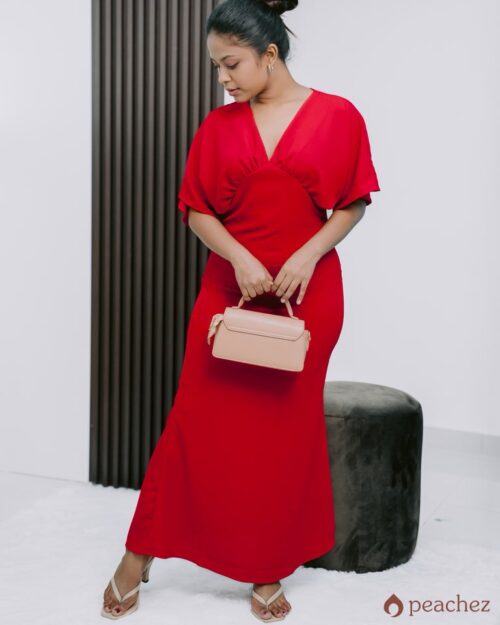 Batwing sleeve maxi dress