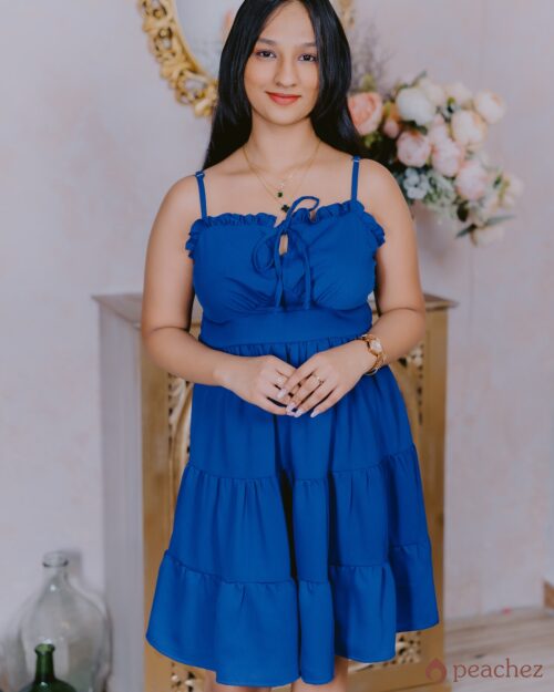 Spaghetti strap & back tie closure dress