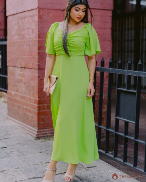 French style batwing sleeve maxi dress