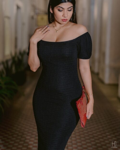 Glam off the shoulder bodycon party dress