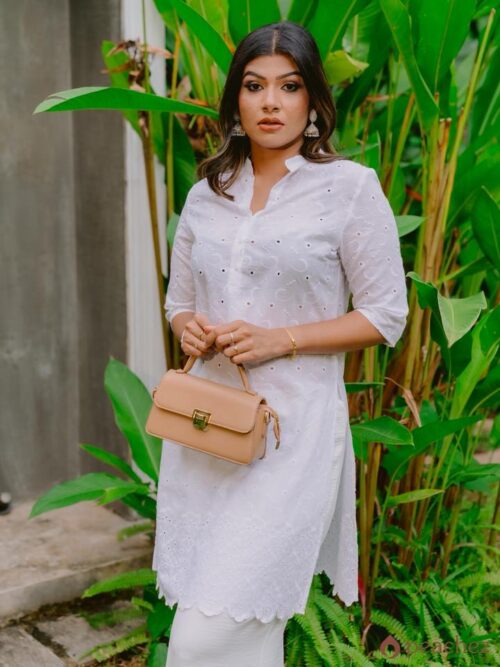 White cutlon kurta