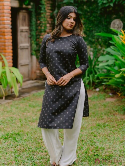 Printed long kurtha