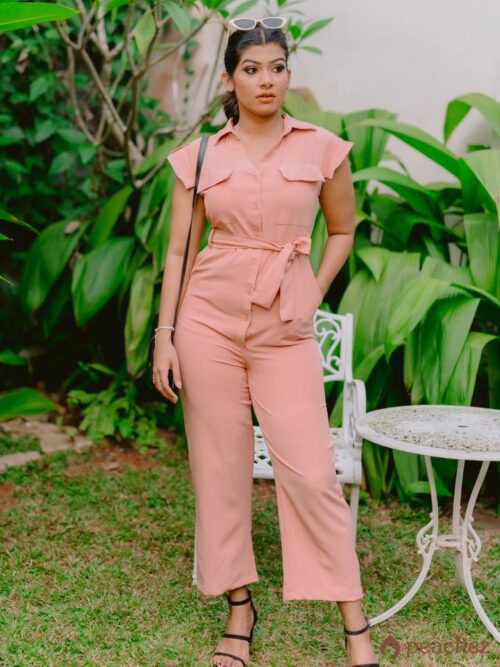 Button front office wear jumpsuit