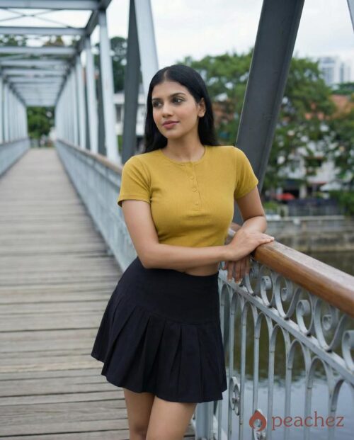 [new] half placket opend crop top