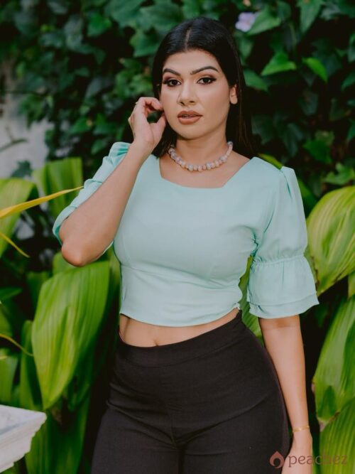 Square neck short blouse