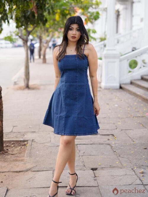 Womens strapless denim dress