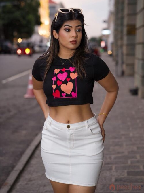 Hearts boxy crop tee