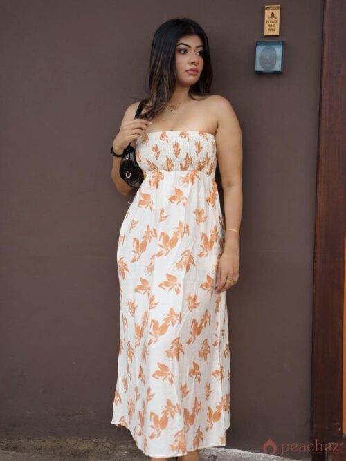 Long dress with smock detail