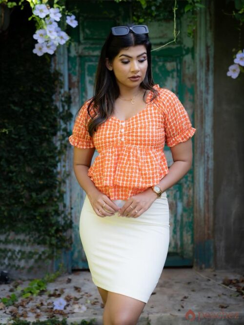 Ruched zip slit tight skirt