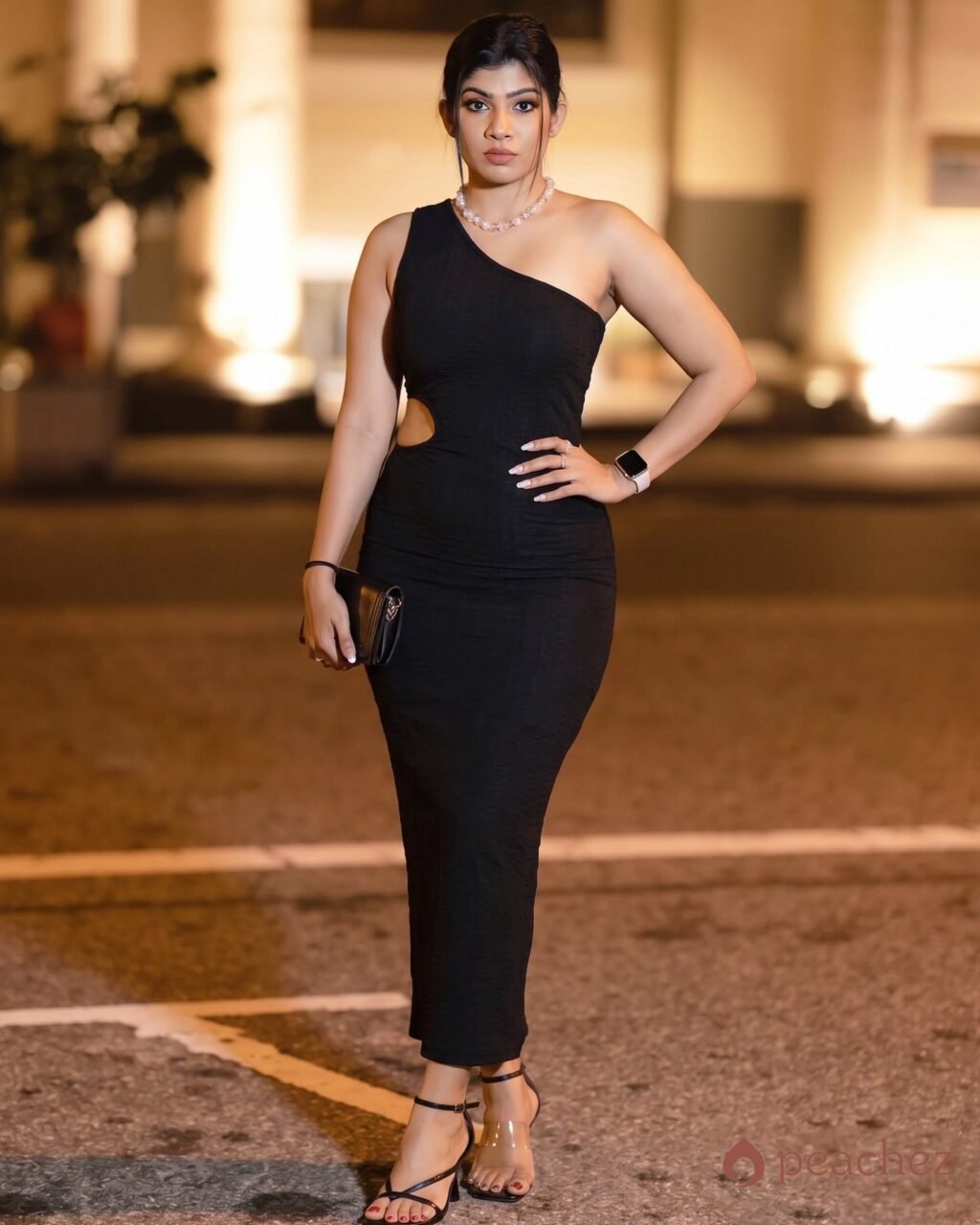 Cutout one shoulder bodycon party dress