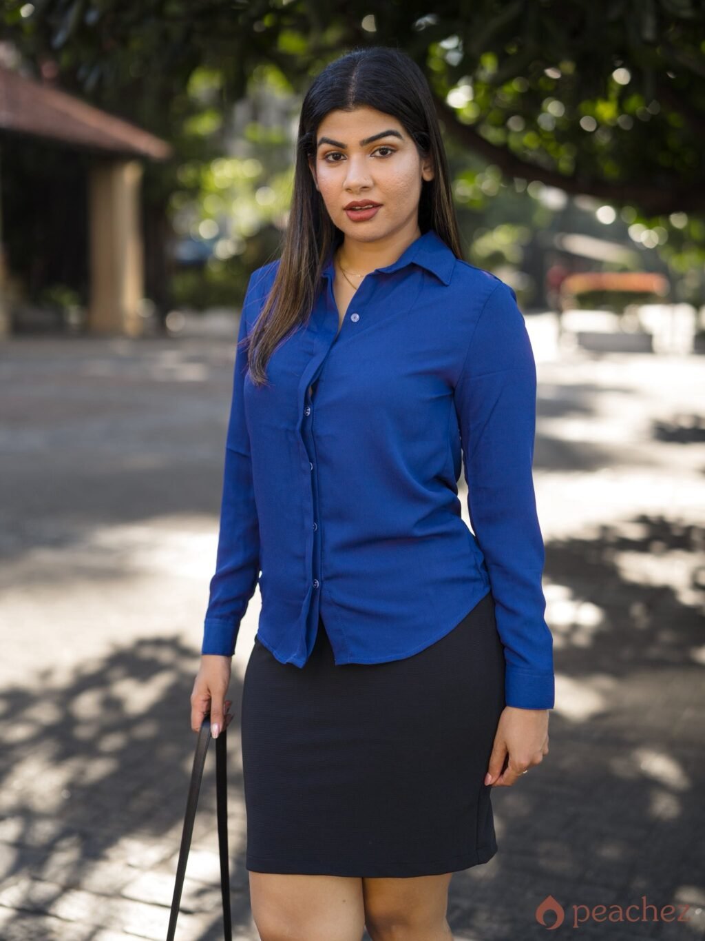 Elegant collared neck shirt blouse