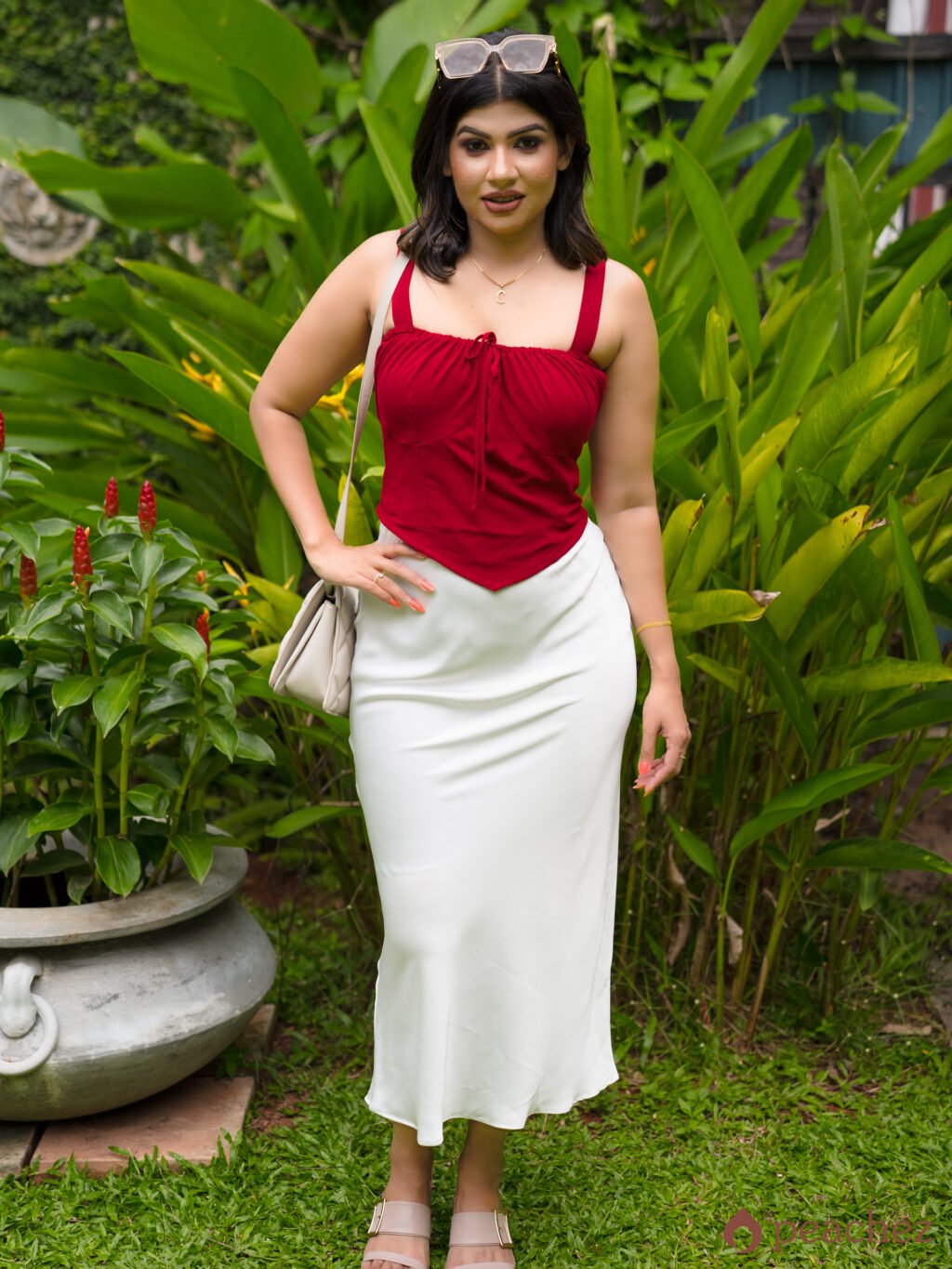 Fitted satin mermaid skirt