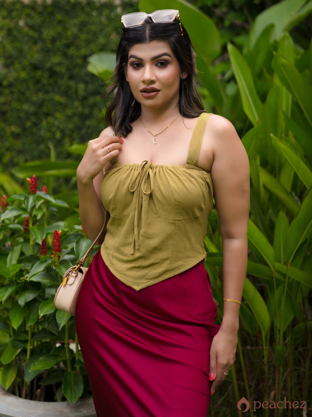 Tie back corset tank top