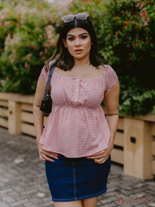 Petal sleeve babydoll blouse