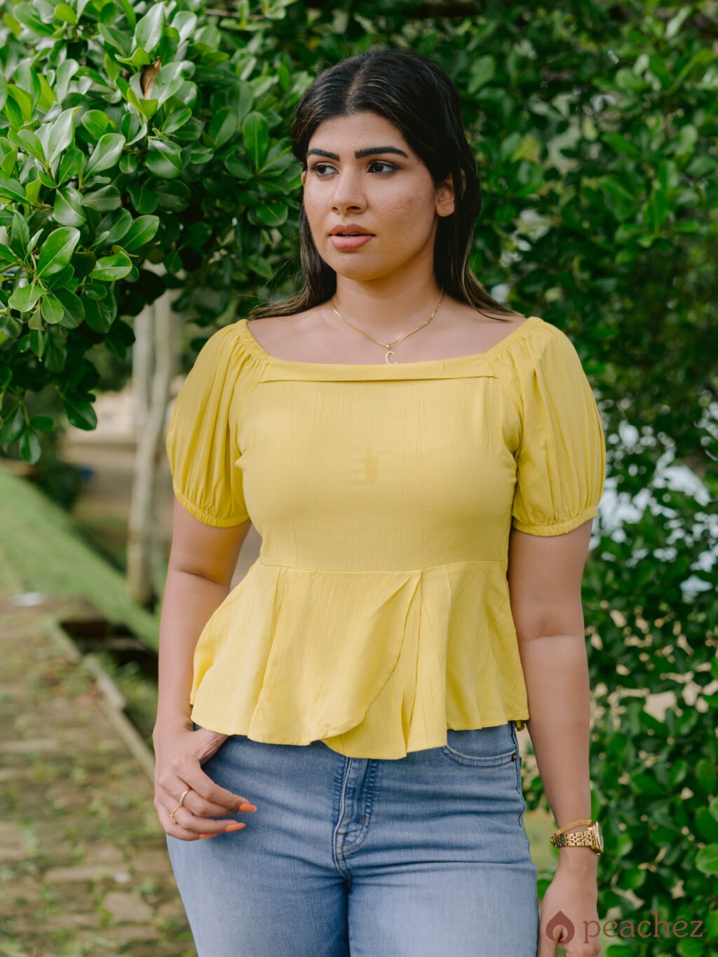 Buttercup square collar top
