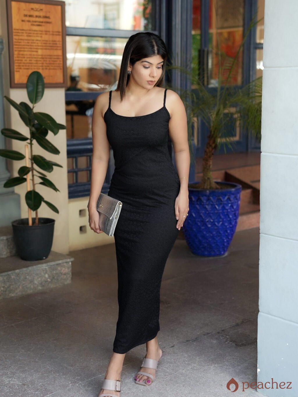 Open back criss cross strap dress
